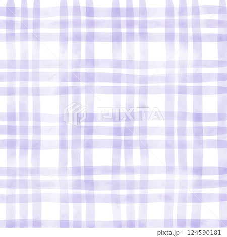 Purple Plaid Gingham Hand Drawn Background Pattern Overlay 124590181