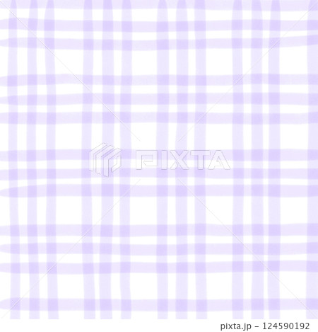 Purple Plaid Gingham Hand Drawn Background Pattern Overlay 124590192