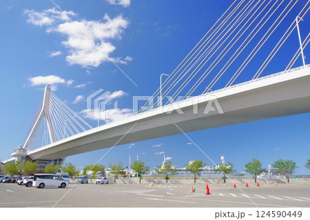 【青森】晴れた日の青森ベイブリッジ 124590449