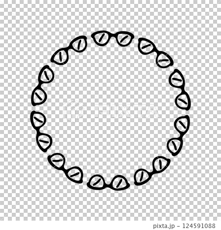 Simple hand-drawn cute glasses frames Simple hand-drawn cute glasses frames 124591088