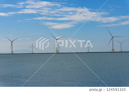 北海道 石狩の洋上風力発電 124591103