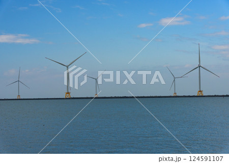 北海道 石狩の洋上風力発電 北海道 石狩の洋上風力発電 124591107