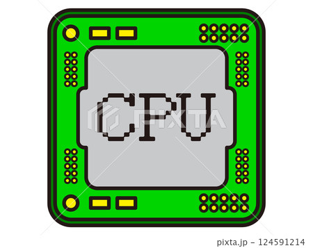 シンプルなCPUのイラスト素材4 124591214