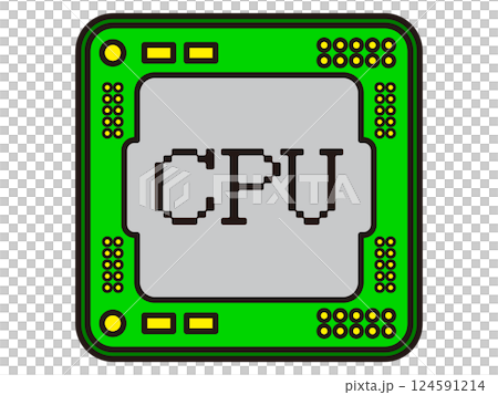 シンプルなCPUのイラスト素材4 124591214