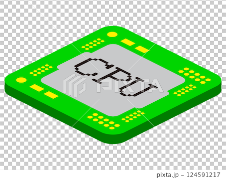 シンプルなCPUのイラスト素材2 124591217