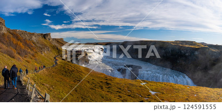 Icelandic Waterfall Gullfoss - Golden Falls Icelandic Waterfall Gullfoss - Golden Falls 124591555