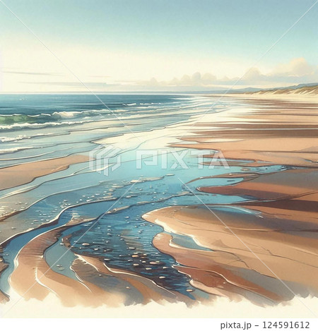 干潮後の美しい風景 干潮後の美しい風景 124591612