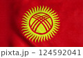 Kyrgyzstan flag waving in the wind, background. 3d illustration 124592041