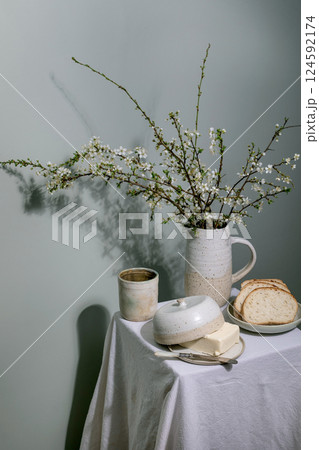 Spring Blossoms Breakfast Still Life Spring Blossoms Breakfast Still Life 124592174