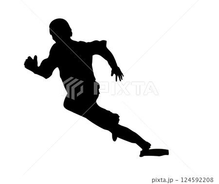 野球・ベースランニングのシルエット 124592208