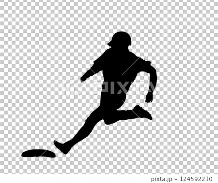 棒球/跑壘剪影 124592210