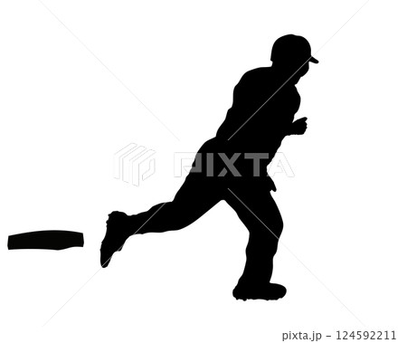 野球・ベースランニングのシルエット 野球・ベースランニングのシルエット 124592211