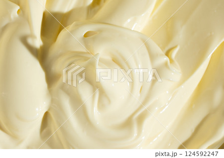 Abstract Food Background. Swirled Mayonnaise Spread 124592247