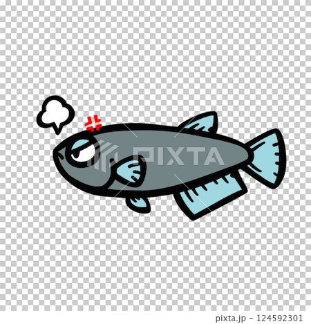 憤怒的鱂魚的簡單圖示 憤怒的鱂魚的簡單圖示 124592301