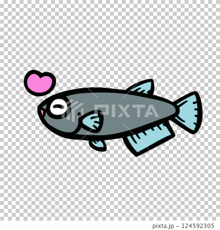 シンプルなよろこぶメダカのイラスト シンプルなよろこぶメダカのイラスト 124592305