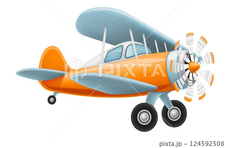 retro aircraft vintage airplane old plane vector illustration 124592508