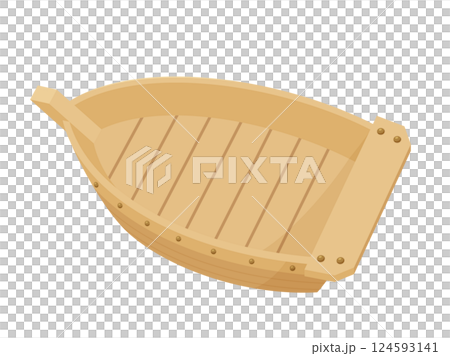 空っぽの船盛の器のイラスト素材 124593141