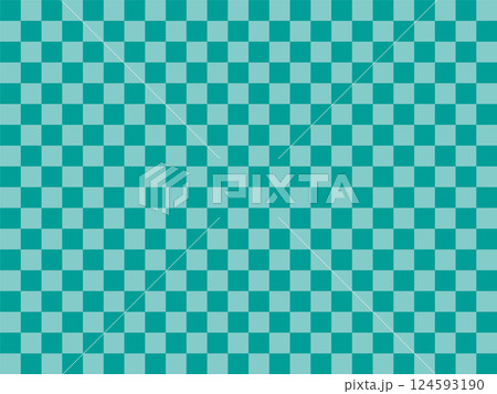 青緑の市松模様 124593190