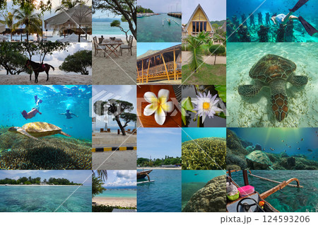 Collage about Gili island, Indonesia 124593206