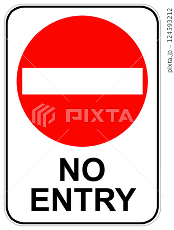 No entry sign with clipping path 124593212