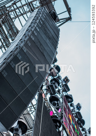 Open-Air Music Event Sound and Illumination Framework, Big Professional Concert Audio Speaker 124593392