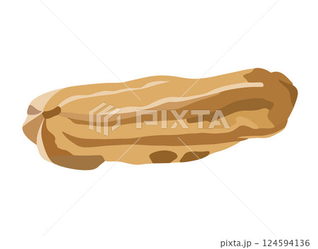 Vector isolated illustration of a custard cake on a white background. 124594136