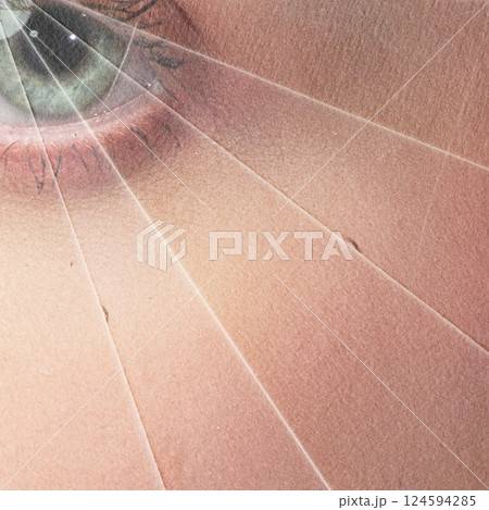 Abstract paper art collage illustration of woman eye 124594285