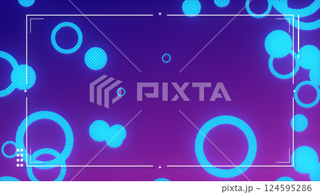 ストライプ柄の円と直線のフレームによるシンプルな背景 - ネオン ストライプ柄の円と直線のフレームによるシンプルな背景 - ネオン 124595286