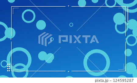 ストライプ柄の円と直線のフレームによるシンプルな背景 - ブルー ストライプ柄の円と直線のフレームによるシンプルな背景 - ブルー 124595287