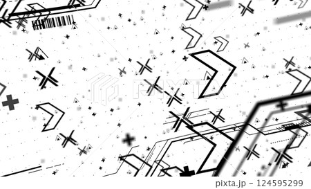 アイコンが並ぶサイバー空間 - ホワイト 124595299