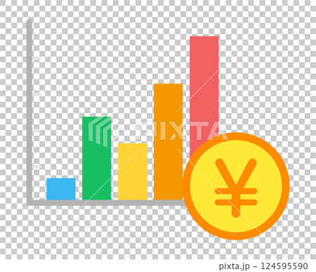 Bar graph and money 124595590