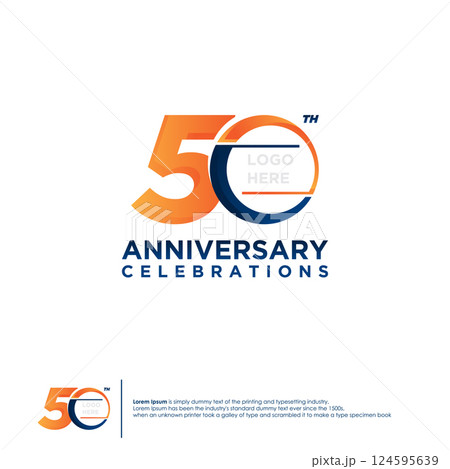50th Anniversary logotype design flat style design template 50th Anniversary logotype design flat style design template 124595639
