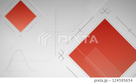 四角形と線で構成された設計イメージのスタイリッシュな背景 - レッド 四角形と線で構成された設計イメージのスタイリッシュな背景 - レッド 124595654