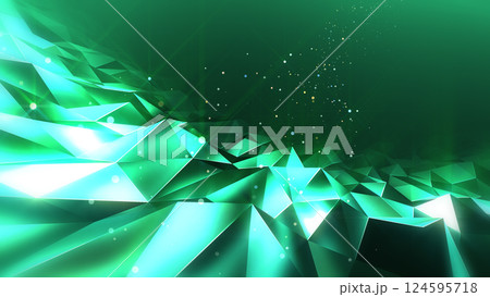 宝石のようなポリゴンの空間 - エメラルド 124595718