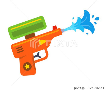 Water gun or pistol with splash emoji. 124596441