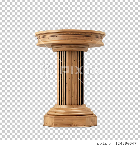 Oak podium isolated on white background, front view, cut-out, clipping path, transparent Oak podium isolated on white background, front view, cut-out, clipping path, transparent 124596647