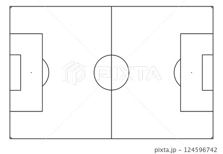Tactical soccer field plan. Sport pitch playbook and line strategy. Flat vector illustration isolated on white background. Tactical soccer field plan. Sport pitch playbook and line strategy. Flat vector illustration isolated on white background. 124596742