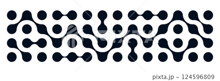 Metaball connect pattern. Abstract morphing shapes and organic fluid dots. Flat vector illustration isolated on white background. 124596809