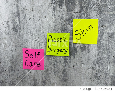 Complex concept with simple design showing importance of taking care of your body and skin. Reminder of plastic surgery intervention and poor skin condition to treat problem areas on body and face Complex concept with simple design showing importance of taking care of your body and skin. Reminder of plastic surgery intervention and poor skin condition to treat problem areas on body and face 124596984