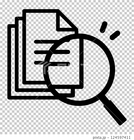 書類とルーペ 124597411