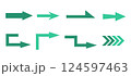シンプルなグリーンの矢印セット 124597463