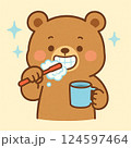 歯みがきをするくま 124597464