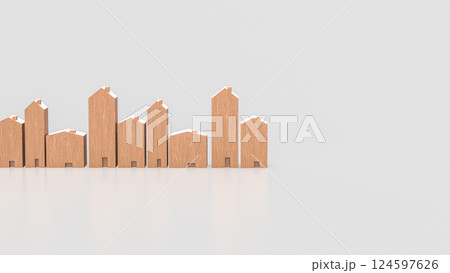 The House wood for property or real estate concept 3d Rendering. 124597626