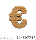 Wood euro currency sign - 3dBusiness pine symbol - Suitable for Decoration, nature or wood related subjects 124597747
