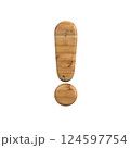 Wood exclamation point - 3d pine symbol - Suitable for Decoration, nature or wood related subjects 124597754