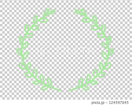 Hand-drawn cute laurel green frame Hand-drawn cute laurel green frame 124597845
