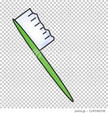 Hand-drawn toothbrush illustration (green) Simple and easy-to-use design 124598336