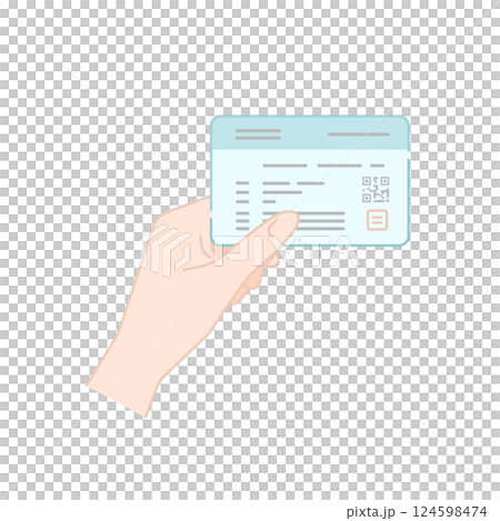Vector illustration of presenting health insurance card (line drawing, flat) Vector illustration of presenting health insurance card (line drawing, flat) 124598474