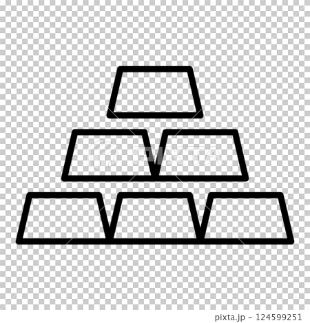 山積みの金塊のモノクロアイコン 山積みの金塊のモノクロアイコン 124599251