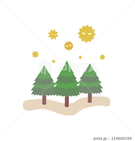 飛散する花粉のイメージイラスト 124600789